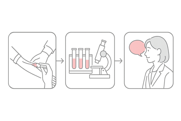 女性のホルモン検査の流れ（E2・FSH・LHの採血から評価までのステップ）