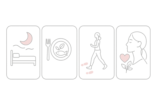 更年期の抜け毛対策：睡眠・栄養・運動・ストレスケアの4カード