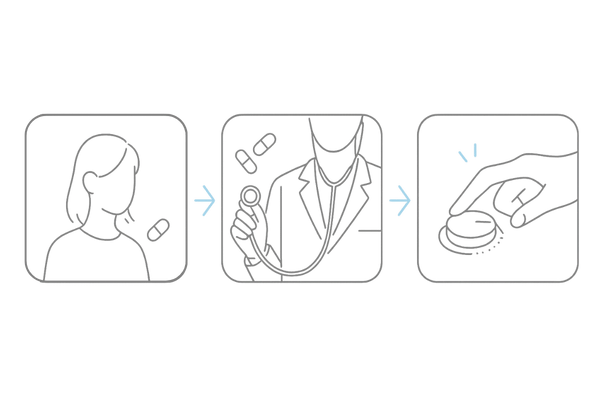 女性向けミノタブ用量の段階調整イメージ（1mg→2.5mg→5mgの慎重ステップ）