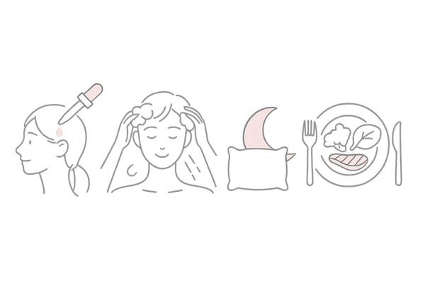 女性薄毛｜ミノキシジル効果を最大化する4つの習慣（適量塗布・頭皮ケア・睡眠・栄養）