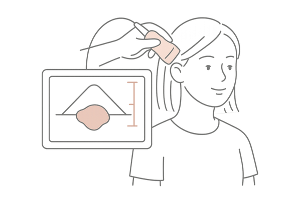 超音波検査で深さを測定するイラスト