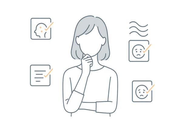 薄毛悩みチェック 自分に当てはまる? 女性向け イラスト