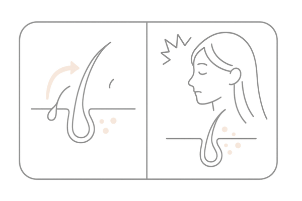 初期脱毛の正常反応と注意すべき兆候の見分け方（比較図）