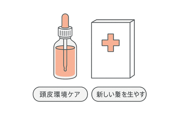 育毛剤と発毛剤の違いイラスト