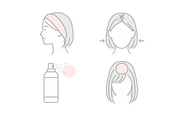 パーマなしで薄毛を目立たなくするヘアアレンジ4例｜カチューシャ・分け目・製品・ヘアピース
