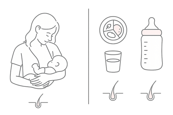 母乳育児とミルク育児の比較|栄養管理と休息が鍵であることを示す図