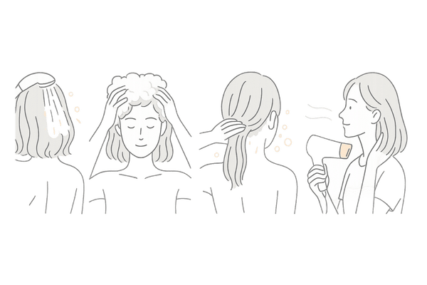 女性の抜け毛対策｜正しいシャンプー＆ドライの4ステップ