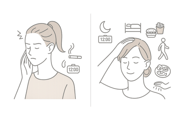 M字はげを悪化させるNG習慣と改善OK習慣の比較(女性)