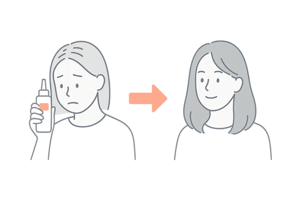 外用薬治療で改善を目指す慢性甲状腺炎のびまん性脱毛イラスト