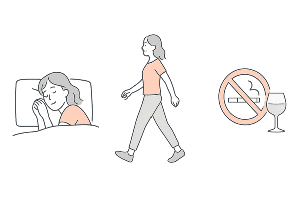 良質な睡眠と運動で髪を守るライフスタイルイラスト