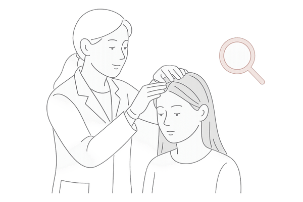 医師による視診・触診イメージ