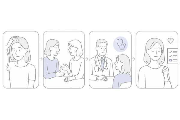 女性の薄毛と心の向き合い方|気づき・共有・専門相談・行動までの4ステップ