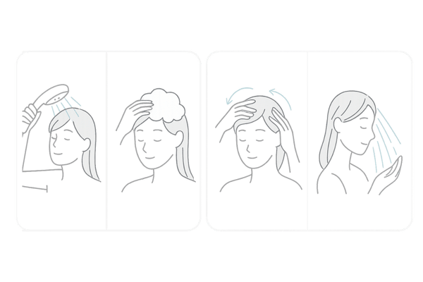 女性の抜け毛予防シャンプー術|予洗い・泡立て・指の腹マッサージ・徹底すすぎの4ステップ