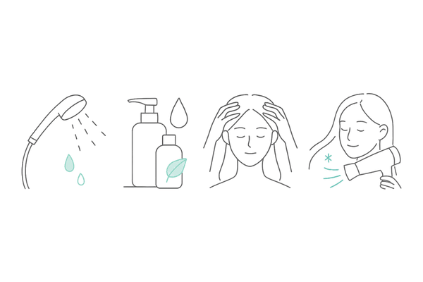 ヘアカラー後の自宅ケア手順：ぬるま湯ケア・保湿ケア・頭皮マッサージ・正しいドライ