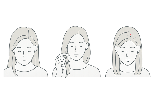 50代女性の薄毛セルフチェック（分け目・毛束・頭皮状態）
