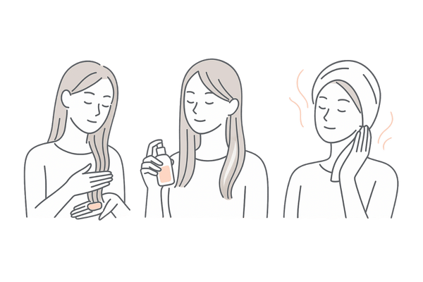トリートメントとヘアマスクの使い分け図(インバス・アウトバス・週1マスク)|髪の芯まで潤いを届ける
