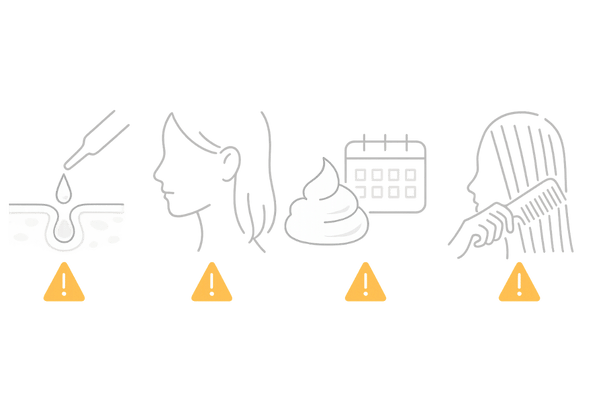 抜け毛につながる誤ったトリートメント使用例|頭皮塗布・すすぎ残し・過量・濡れ髪コーミング