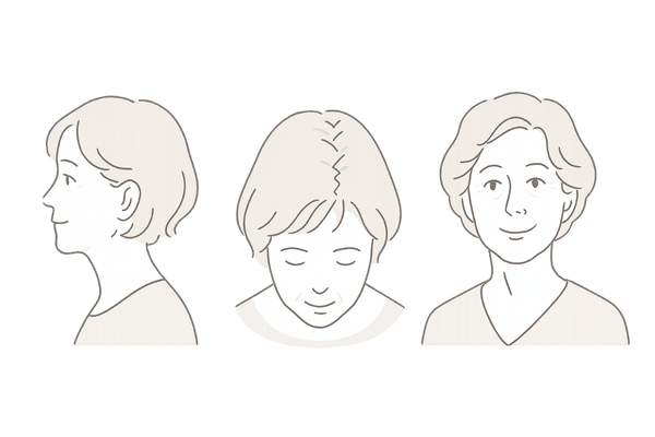 60代女性の薄毛を自然にカバーする基本|トップボリューム・分け目ぼかし・ひし形シルエット