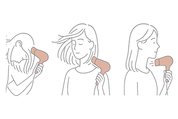 女性の薄毛カバー|ドライヤーで根元を立ち上げる3ステップ(逆さ乾かし・逆方向から風・冷風固定)