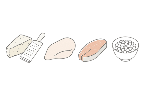 リジンを多く含む食品一覧|チーズ・鶏むね肉・赤身魚・納豆のイメージ