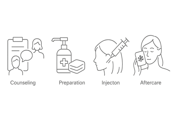 メソセラピーの施術の流れ|カウンセリングからアフターケアまでの4工程アイコン