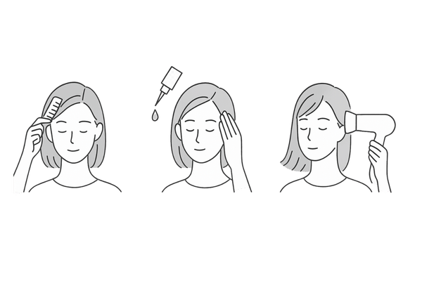 ニゾラールローションの正しい塗布手順(4ステップ)|女性の頭皮ケア