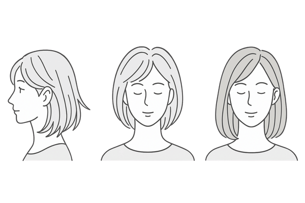 女性の薄毛をカバーする基本|レイヤーカット・トップボリューム・明るめカラーの図解