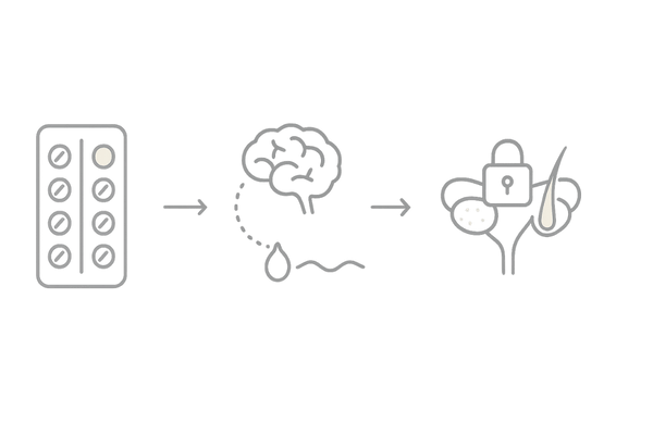 ピルと女性ホルモンの仕組み図:排卵抑制とホルモン一定化の関係(薄毛・抜け毛との関連をわかりやすく解説)