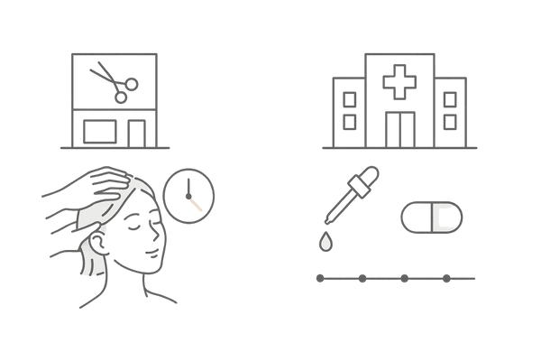 美容室のケアと専門クリニック治療の違い｜外側ケアと内側治療の比較