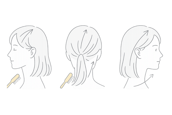 育毛ブラシの正しい使い方｜生え際・襟足・側頭部から頭頂部へとかす手順