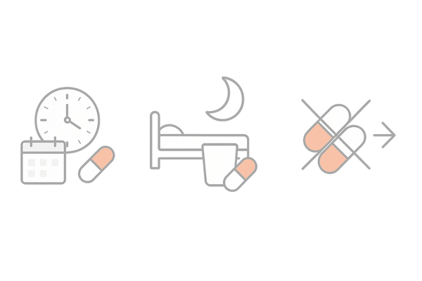 ミノタブ2.5mgの正しい服用と飲み忘れ時の基本ルール｜女性向け内服ガイドイラスト