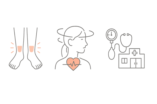 ミノタブ2.5mgの主な副作用サインと定期診察の重要性｜安全管理イラスト