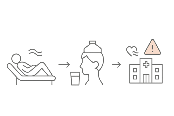 飲酒で副作用（めまい・動悸・かゆみ等）が出たときの初期対応フロー図（安静→セルフケア→受診目安）