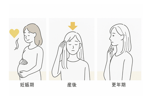 ライフステージと髪の変化(妊娠・産後・更年期)