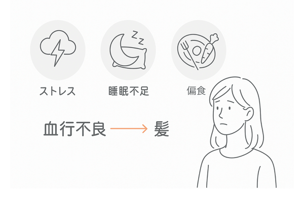 ストレス・睡眠・栄養の乱れが髪に与える影響