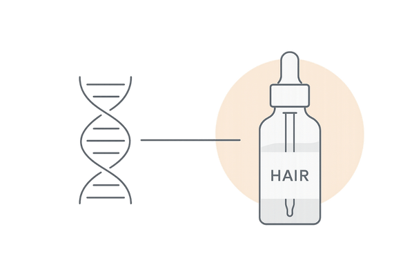 遺伝子検査によるパーソナライズ頭皮ケアとカスタム育毛剤のイメージ