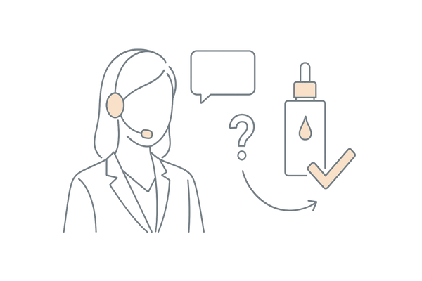 専門スタッフのサポートや相談窓口がある育毛ケア製品のイメージ