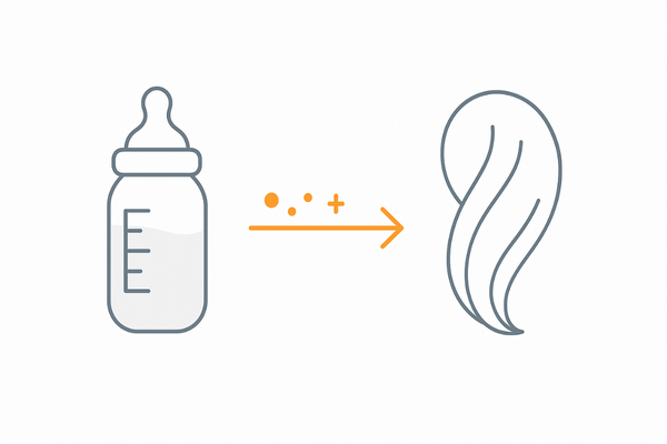 母乳に栄養が優先され髪の栄養が後回しになるイメージ