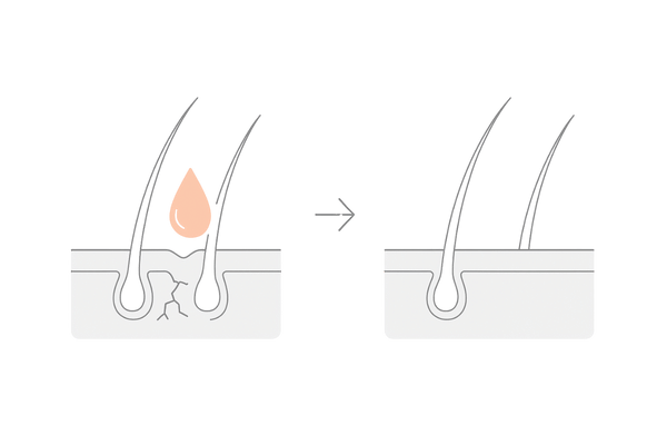 乾燥頭皮タイプ向けの高保湿ケアイメージ（セラミド・ヒアルロン酸）