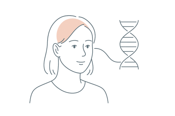 女性にも影響するAGA関連遺伝子と薄毛リスクのイメージ