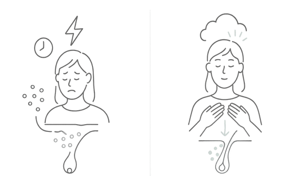 ストレスによるビタミンB群消費と髪への影響イメージ|女性の薄毛対策