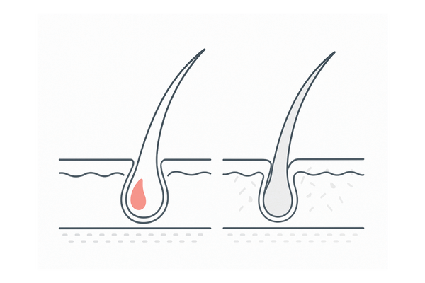 皮脂量・バリア機能など頭皮トラブルのリスクを示すスカルプ拡大イメージ