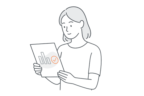 検査結果レポートを確認し、自分の頭皮リスクとおすすめケアを知る女性のイメージ