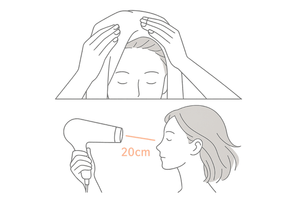 摩擦や熱から生え際を守るヘアドライ方法とタオルドライ方法