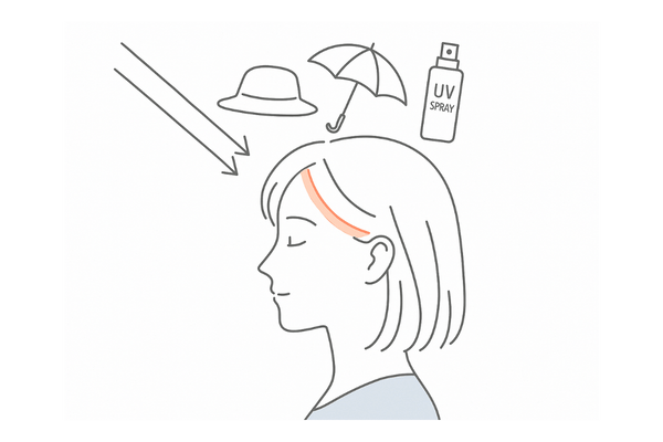 紫外線と乾燥から生え際を守る帽子・日傘・頭皮用UVスプレー