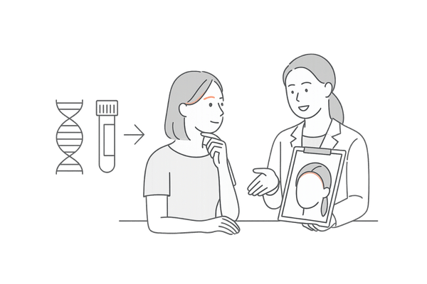 遺伝子検査と専門家カウンセリングで自分に合う育毛ケアを選ぶイメージ