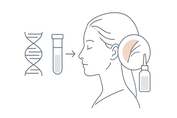 遺伝子検査で生え際ケアを個別最適化するイメージ