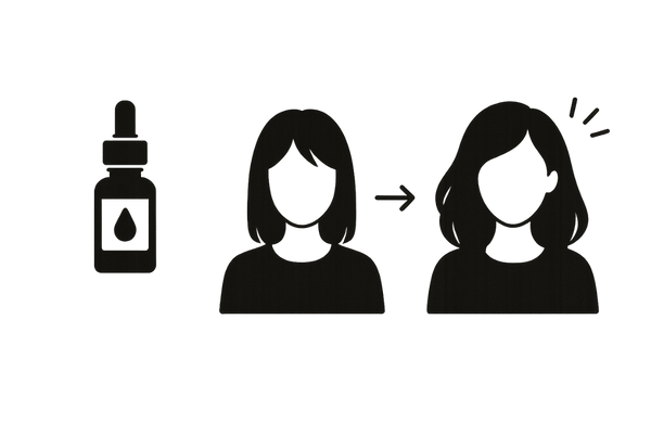 ミノキシジル外用薬で女性の薄毛を改善するイメージイラスト