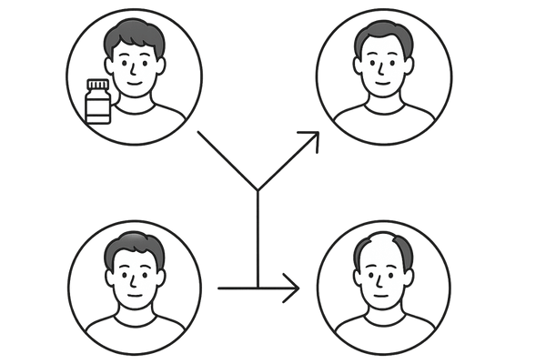 薄毛治療の継続・減薬・中止の選択肢イメージ