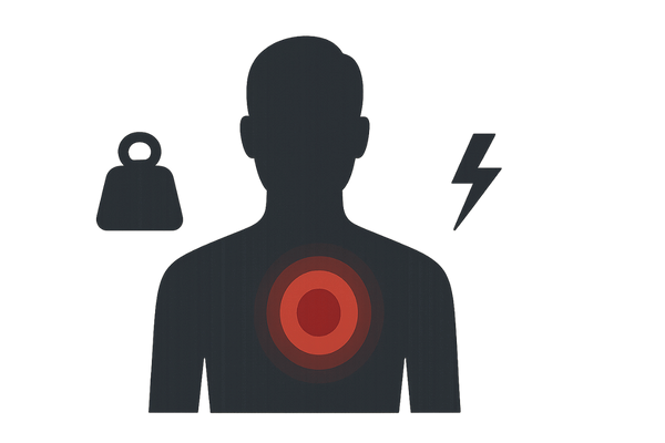 プロペシア服用中に起こる胸痛の症状を表現したイメージ